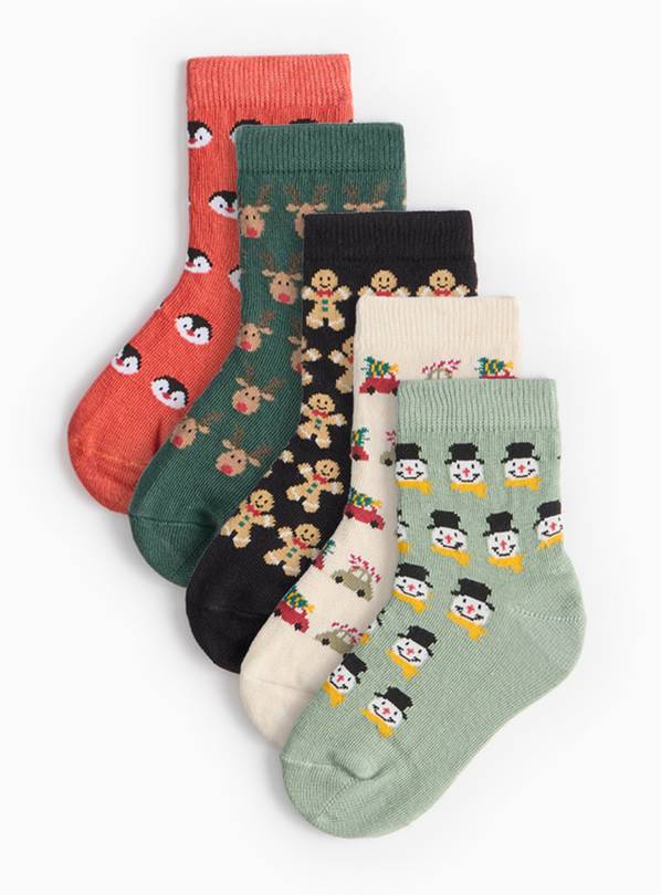 Christmas Character Socks 5 Pack 6-8.5